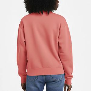 Sweat-shirts à capuche surdimensionnés pour femmes, personnalisés par le fabricant, de haute qualité, faible MOQ, avec appliques, fermeture éclair courte, mélange polyester/coton - Product Image 3