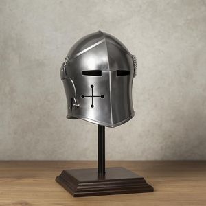 Casco Griego Antiguo Plateado 100% Premium con Escudo de León Grabado, Pieza de Arte Coleccionable de Acero Inoxidable - Product Image 5