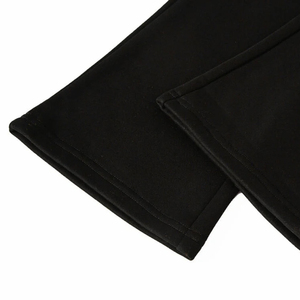 <b>Men's</b> Black Flare Pants <b>Elastic</b> <b>Waist</b> Drawstring Casual <b>Trousers</b> with Side Pockets - Product Image 4