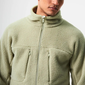 Sweat-shirt décontracté pour homme, coupe ample, en tissu polaire Sherpa chaud, veste polaire Sherpa pour l'automne, en vente - Product Image 3