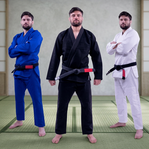 Black and Neon Green BJJ Kimono with Matching Pants Unisex Adult Martial Arts Wear Regular Fit Breathable Polyester - Product Image 3