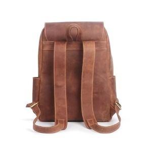 Luxury <b>Waterproof</b> Leather Laptop Bag Anti-Theft Vintage Travel Rucksack Genuine Leather Multi-Pocket LBP-0461 - Product Image 4