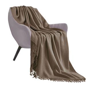 Cozy Soft Coffee Acrylic Knitted <b>Throw</b> Blanket Warm Stylish Decorative Bed <b>Sofa</b> Living Room or Couch <b>Cover</b> - Product Image 4