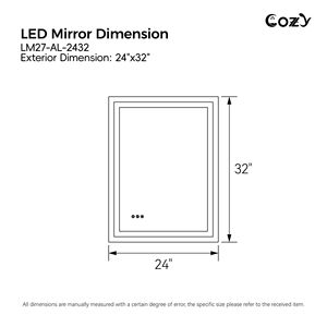 Specchio LED Moderno da Bagno 32 Pollici con Cornice in Alluminio, Alimentato a Batteria, Specchio Quadrato Intelligente per Bagni e Saloni, Facile da Appendere - Product Image 2