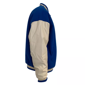 Custom Blue Varsity <b>Jacket</b> Men's Casual Embroidered Front Logo Polyester Cotton Baseball <b>Jacket</b> Regular Fit Turn-down Collar - Product Image 5