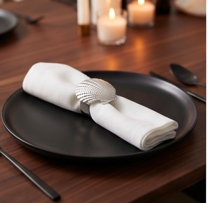 Anillos para Servilletas de Acero Inoxidable Plateado con Diseño de Concha Marina para Decoración de Mesa de Boda, Artículos de Cocina - Product Image 5