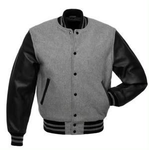 Manufacturer's High Quality Custom <b>Winter</b> Baseball Letterman Varsity <b>Jacket</b> Men Casual Stand Chenille Embroidery <b>Leather</b> Front - Product Image 1