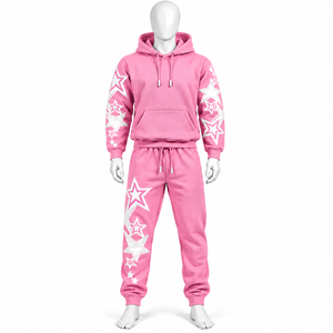 Ensemble de survêtement homme personnalisé avec logo imprimé, respirant, orné de strass, style vintage délavé à l'acide, couleur unie, épais, streetwear, en promotion AMSEC IND - Product Image 1
