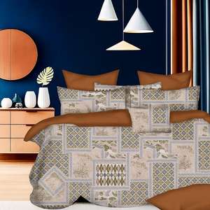 Ensemble de draps de lit 3 pièces en coton de qualité élégante Impression florale solide Style classique Confortable et idéal pour les cadeaux - Product Image 1