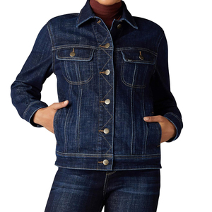 Women <b>Denim</b> <b>Jacket</b> Thick Fabric Warm Winter Stylish Outerwear Custom Manufacturer - Product Image 4