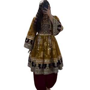 Robes Salwar Kameez Afghanes Kuchi Broderie Dentelle Haute Qualité Respirantes Robes de Mariage 2025 Vente Chaude en Gros - Product Image 1