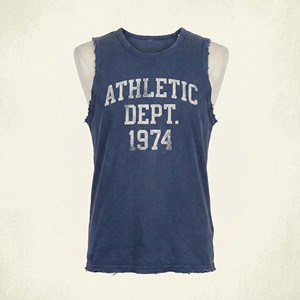 Men's Raw Edge Sleeveless Streetwear Shirt Distressed Vintage Wash Workout Muscle Tee Custom Men's Vintage Washed Tank Top - Product Image 5