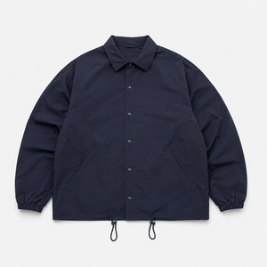 Blouson Bomber Homme Bleu Marine Tissé Col Rabattu Fermeture Éclair Coupe Ample Style Décontracté Hiver Imperméable Logo Personnalisé sur le Devant - Product Image 3
