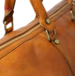 Factory New Design Unisex Vintage Design Leather Duffle Bags ot Sale Customized Genuine Leather Travel Duffel Bag - Product Image 5