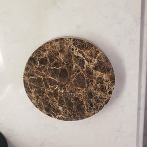 Natural Brown Marble Round <b>Trivet</b> Heat Resistant Hot Dish Stand Luxury Stone Tabletop Protection Accessory empradoor stone - Product Image 1