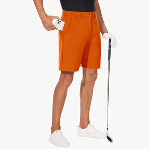 Shorts de golf et de loisirs pour hommes, haute performance, été, écologiques, respirants, tricotés, avec fermeture éclair à la taille, motif uni, service OEM - Product Image 3