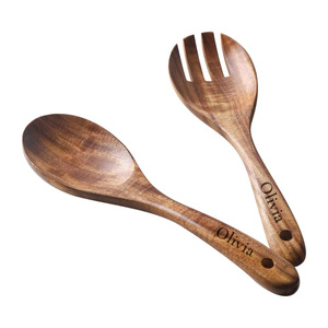 Juego de Cuchara y Tenedor para Ensalada de Madera Personalizado, Cubertería de Lujo, Servidor de Ensalada de Madera para Restaurante, Uso Premium, Accesorio Premium - Product Image 5