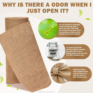 Chemin de table en toile de jute 100% jute, 12 po x 10 yd, résistant à l'abrasion, absorbant l'humidité, tissu respirant, bords finis, pour mariages - Product Image 6