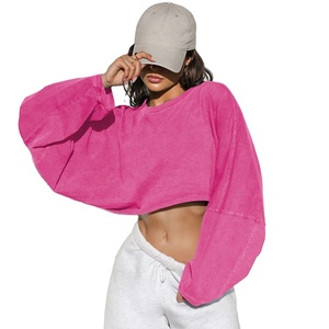 Sudaderas de gran tamaño de algodón con cuello redondo para mujer - Product Image 4