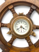 Horloge de hublot de bateau nautique, design maritime classique, laiton, verre, bois, léger, décoration artistique, artisanat, décoration de bureau