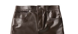 Pantalon en cuir léger pour homme MERITORIOUS INTERNATIONAL, coupe droite, taille haute, fermeture éclair, style décontracté, pour l'hiver - Product Image 2