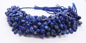 Cuentas de lapislázuli natural AAA en forma de pera, lisas, de 7x12 mm, cuentas de piedra preciosa de lapislázuli, hilo de 10 pulgadas, cuentas de lapislázuli en forma de pera para la fabricación de joyería. - Product Image 2