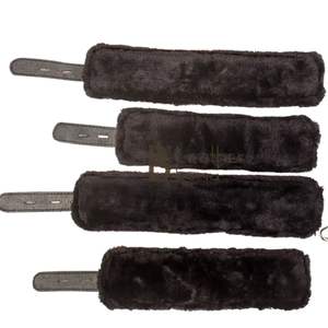 Manchettes pour poignets et chevilles en véritable peau de mouton, imprimées par transfert thermique, avec sangle croisée de 4,5 cm de largeur - Product Image 6