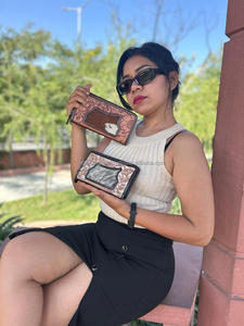 Cartera tallada a mano, funda de teléfono de embrague, elegante Cartera de cuero de vaca, gran oferta, billetera multiusos, carteras de cuero de vaca occidental - Product Image 3