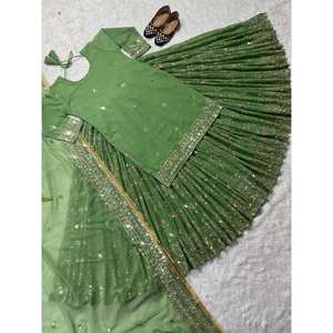 Vêtements de soirée styliste nouveau style fantaisie Lehenga vêtements indiens et pakistanais haut - Product Image 4