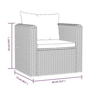 Canapé de jardin individuel avec structure en acier noir thermolaqué et rotin PE, durable et élégant - Product Image 6