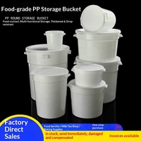 Seau de rangement en plastique PP 2026 avec couvercle, blanc opaque, 1-15L, pour magasin de thé au lait, sucre, poudre glacée, épaissi avec couvercles, pour lavage de voiture