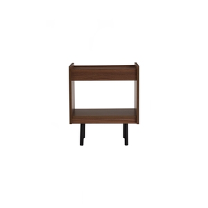 Industrial Metal Frame DENVER Side <b>Table</b> <b>Walnut</b> colour Top Made in Malaysia for Urban Lounge Modern Bedroom Bedside Nightstand - Product Image 3