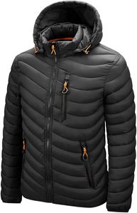 <b>Black</b> Colour Hooded Puffer Jacket For Adults Winter Casual Wear Polyester Compressed Fit Warm <b>Coat</b> - Product Image 3