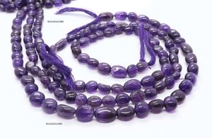 Cuentas de Amatista Lisas de Forma Ovalada, Cuentas de Piedras Preciosas de 13 Pulgadas, Cuentas de Piedra Natural para Hacer Joyas, Fiesta, Gemas de Rajasthan Gigli Rigli - Product Image 5