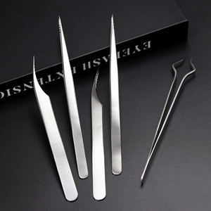 Pince à cils personnalisée avec logo, en acier inoxydable arc-en-ciel, à pointe incurvée de précision, outils d'extension de fibres - Product Image 5