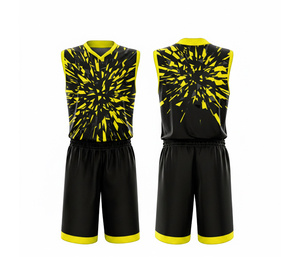 Ensemble d'uniformes de basketball personnalisés avec logo, sublimation intégrale, fournisseur de vêtements de sport en polyester respirant et à séchage rapide pour hommes et femmes - Product Image 4