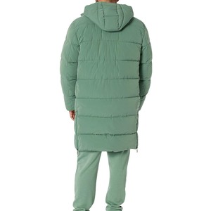 New Article Men's Long Hooded Puffer Jacket Solid Color Windproof Zipper Closure Casual Winter Polyester Shell Thick Warm <b>Coat</b> - Product Image 6