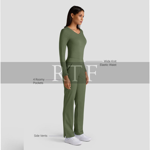 Pantalon de yoga pour femme à 4 poches avec ceinture en tricot, en nylon/coton, respirant et écologique, longueur intégrale, par RAW to FINE - Product Image 5