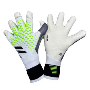 Nouveaux gants de gardien de but de football blancs en cuir PU, antidérapants, respirants, avec sangle de poignet réglable, équipement sportif unisexe - Product Image 1