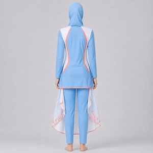 Ensemble de burkini modeste 4 pièces, maillot de bain intégral islamique à manches longues, tenue de plage - Product Image 4