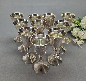 New 2026 Silver Plated Brass <b>Goblet</b> <b>Wine</b> Glass Liquor Cup Chalice Luxurious Unique Business Gifts Premium Quality - Product Image 6
