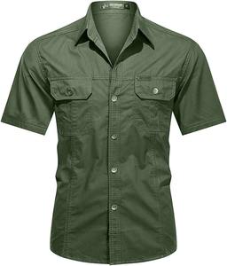 Chemises décontractées pour hommes, très vendues, en satin de haute qualité, à manches courtes, respirantes, durables, à simple boutonnage, pour l'été, offre ODM - Product Image 5