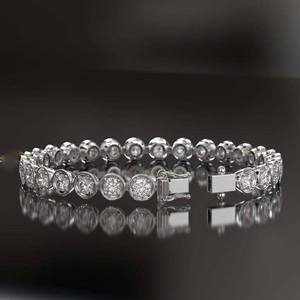 สร้อยข้อมือเทนนิสทรงกลมประดับมอสซาไนต์เงินแท้ 925 สีขาว เครื่องประดับคุณภาพสูงสำหรับผู้หญิง สร้อยข้อมือหรูหรา แฟชั่น ของขวัญ - Product Image 6