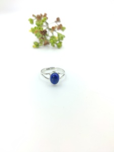 Natural <b>Lapis</b> <b>Lazuli</b> Oval Gemstone Bezel Setting <b>Ring</b> 925 Sterling Silver Handmade Minimalist Wedding & Party Unisex Jewelry - Product Image 4