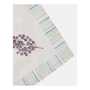 Serviettes de table en coton biologique brodées de fleurs personnalisables tendance 2024, isolation thermique, 60*60cm, durables, pour enfants - Product Image 1