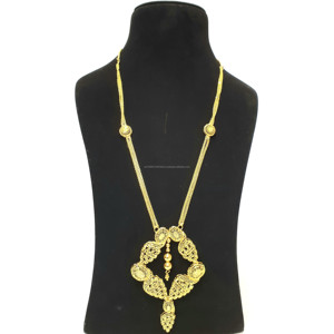 Hot Selling 24KT Gold Plated Women's Necklace Set 4 GRM Designers Gold Filled <b>Ring</b> Earring New Discount Pearl Weddings Parties - Product Image 2