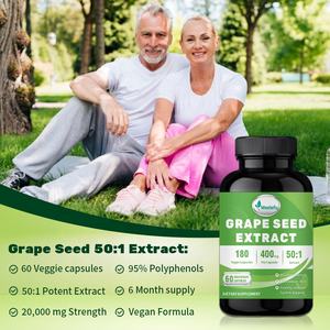 Meelefu Factory Custom <span class=keywords><strong>Grape</strong></span> <span class=keywords><strong>Seed</strong></span> Capsules with Polyphenols Herbal Supplements for Adults | Não-OGM, Suplemento Sem Glúten - Product Image 2