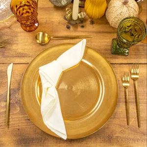 Nouvelle assiette de présentation ronde en métal, design doré élégant, pour table de fête, vaisselle, look admirable, plat et assiette. - Product Image 4