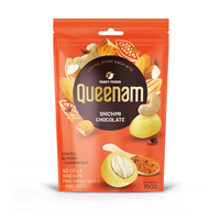 Dragées de chocolat multicolores Queenam de qualité supérieure, fabrication directe HALAL OEM/ODM, amandes et noix de cajou enrobées de shichimi, 75g