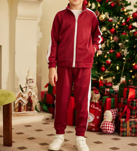 Ensemble uniforme scolaire en tricot polyester rouge pour garçons, vêtements d'école primaire - Product Image 6